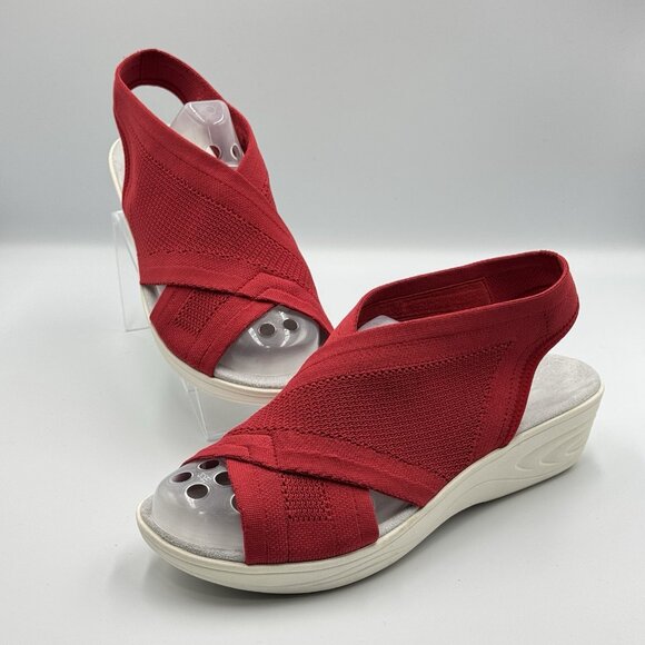NWT Easy Spirit BLAST 2 Womens Wedge Sandals Red and Grey Size 9.5 - Picture 3 of 11